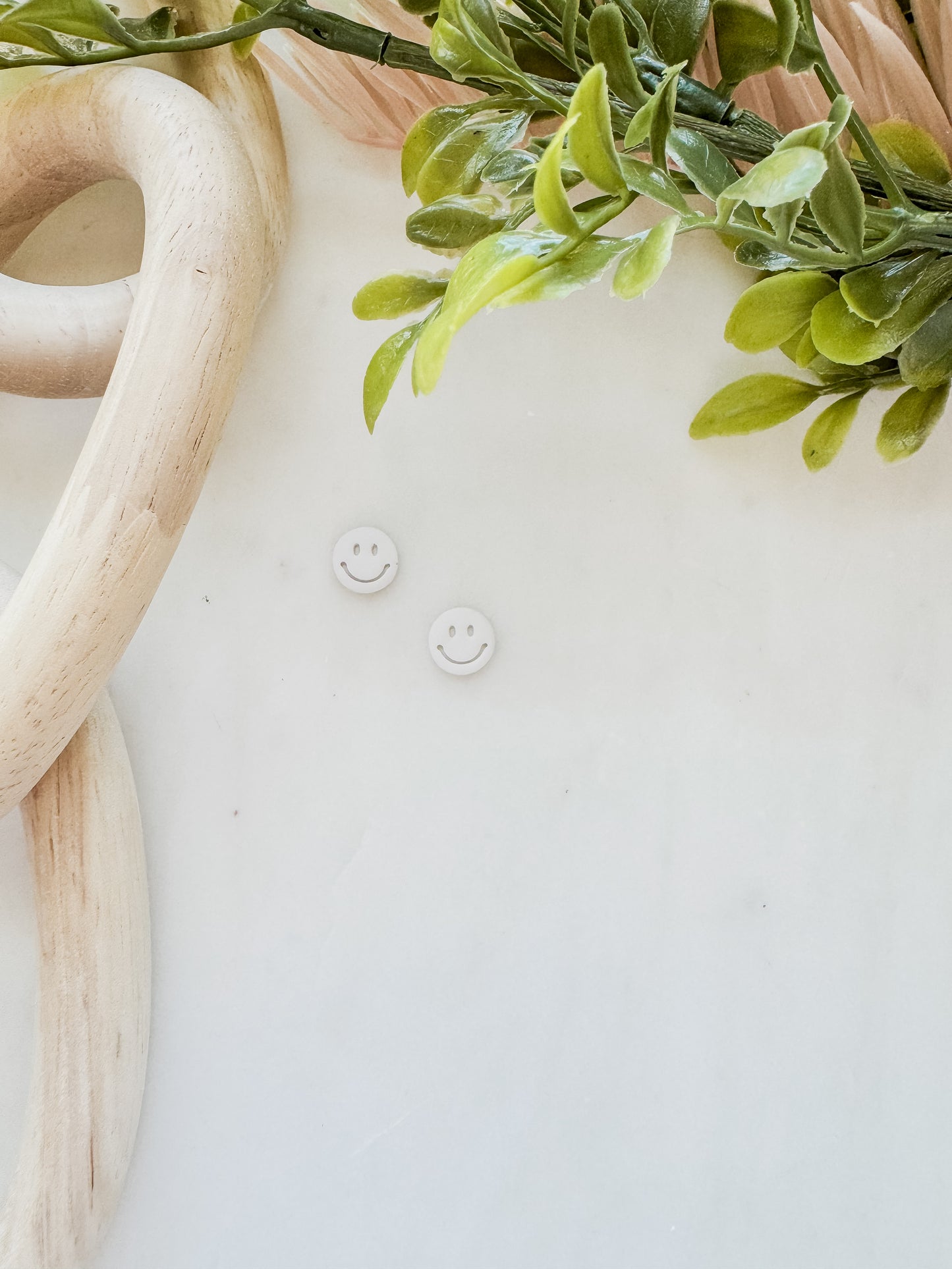 Creamy Smiley Studs