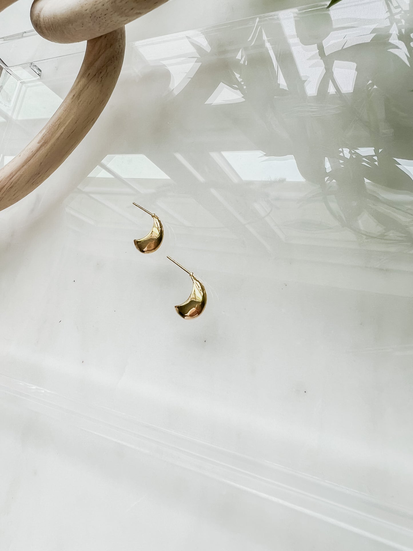 Tiny Crescent Moon Dangle