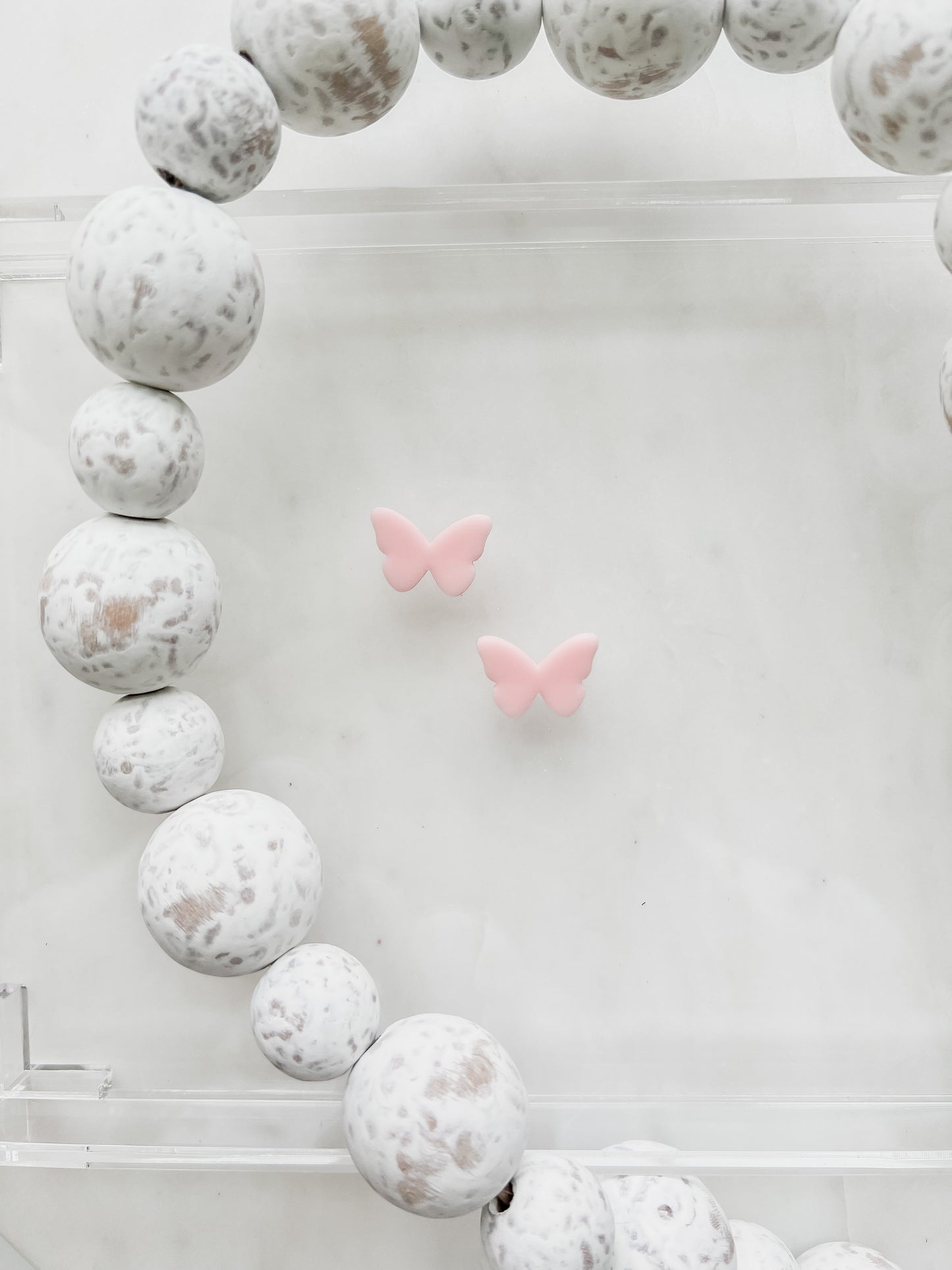 Pink Butterfly Studs