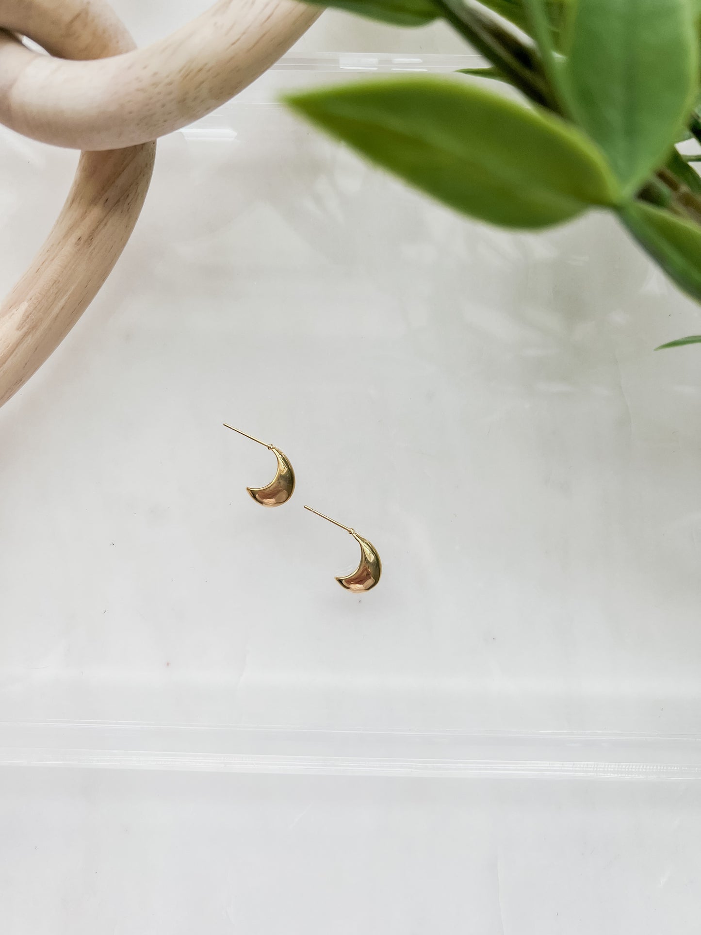 Tiny Crescent Moon Dangle