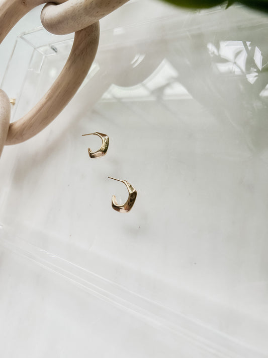 Gold Geometric Hoops