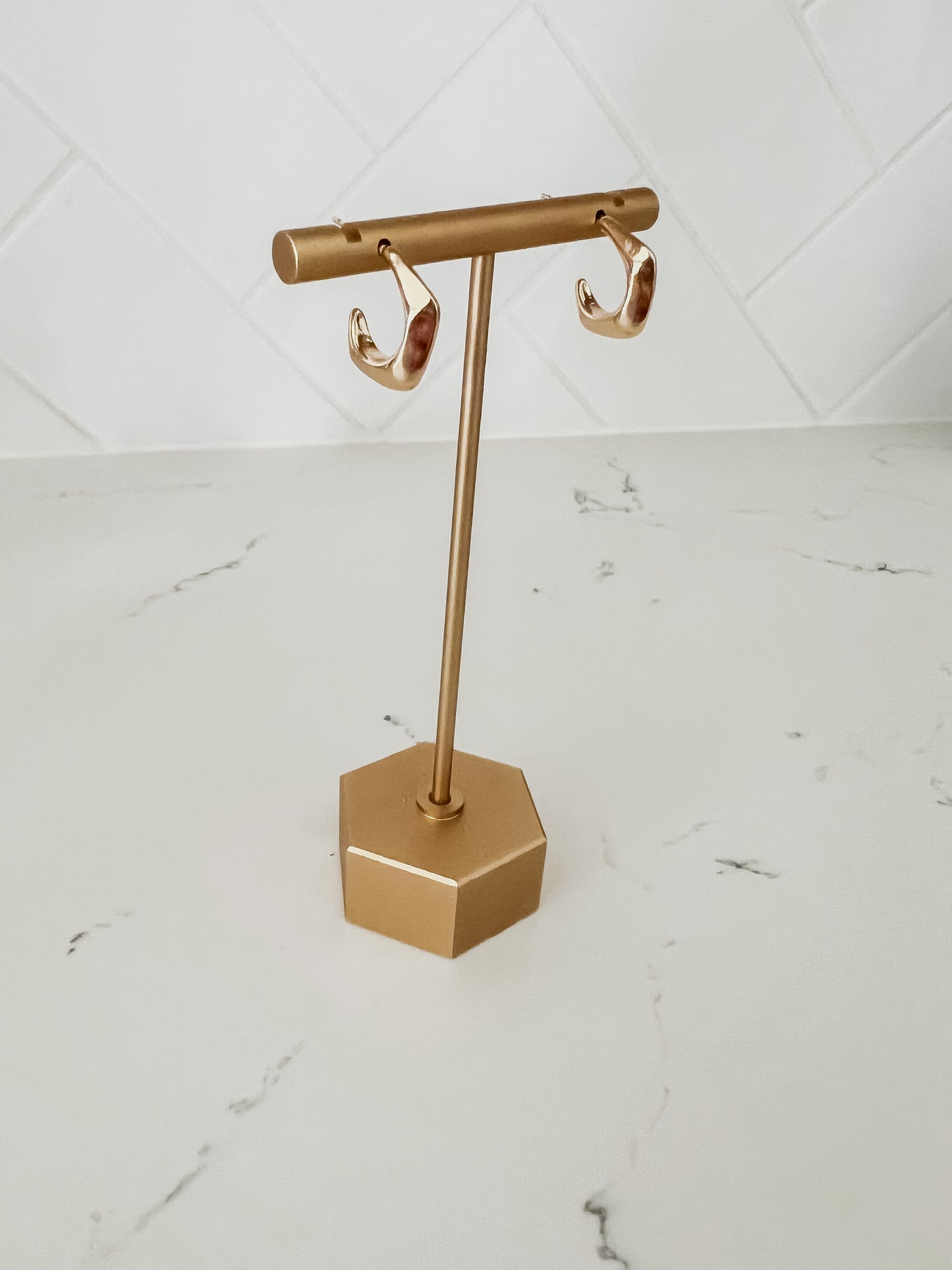 Gold Geometric Hoops