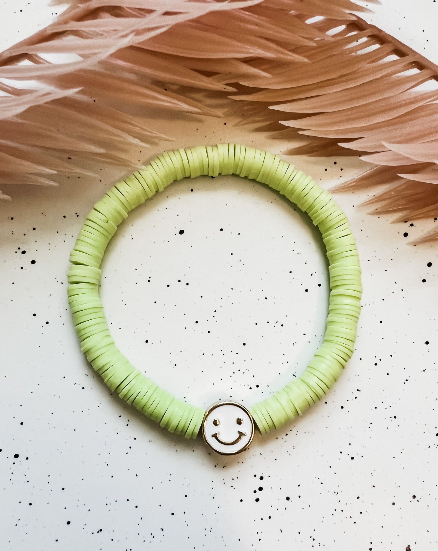 Smiley Clay Beaded Bracelet
