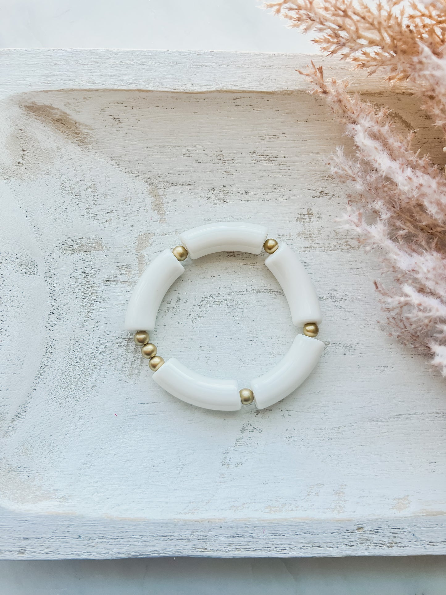 Cream Beaded Bracelet (12mm)