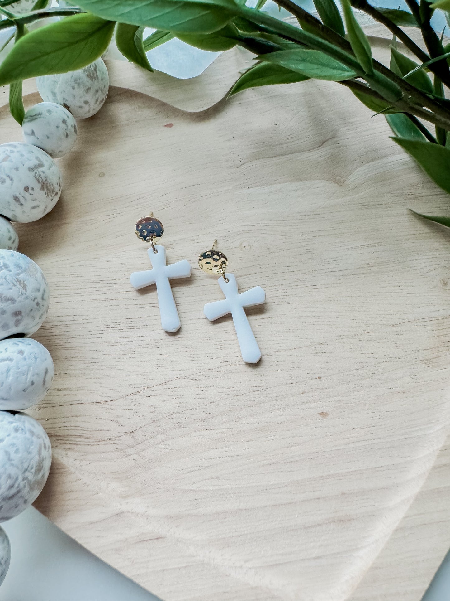 White Cross Dangles