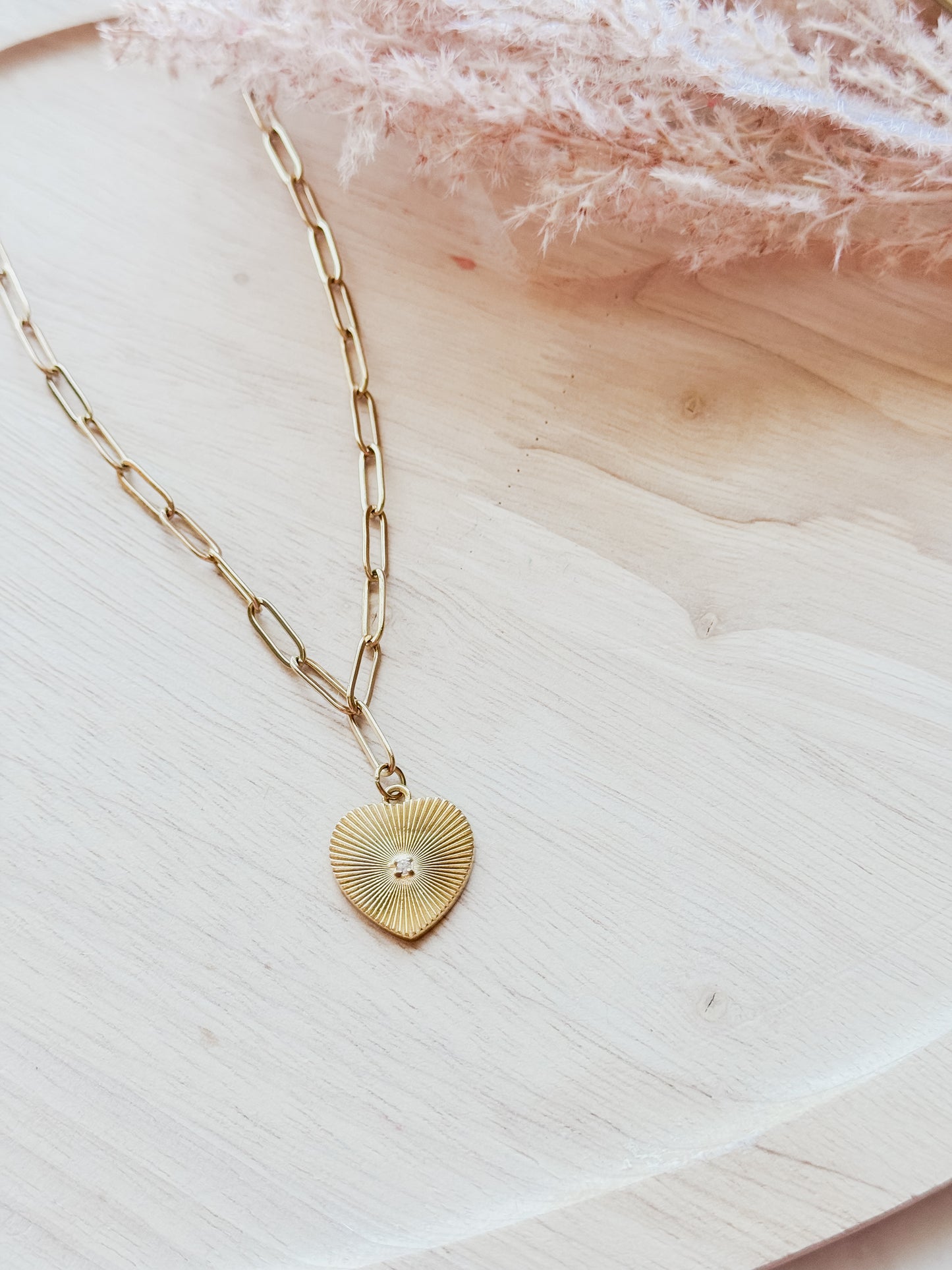 Sunburst Heart Necklace